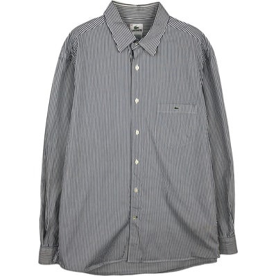 古着 ラコステ LACOSTE ストライプ柄 長袖 コットンストライプシャツ フランス製 42 メンズL相当/eaa495569