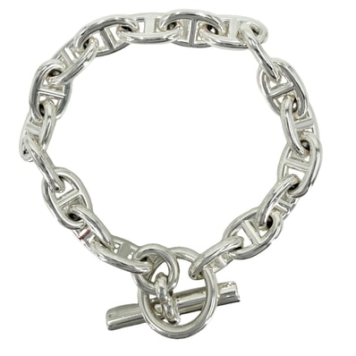 HERMES エルメス ブレスレット シェーヌダンクルMM アクセサリー ジュエリー 18コマ シルバー925 メンズ 約64.1g 美品【中古品】