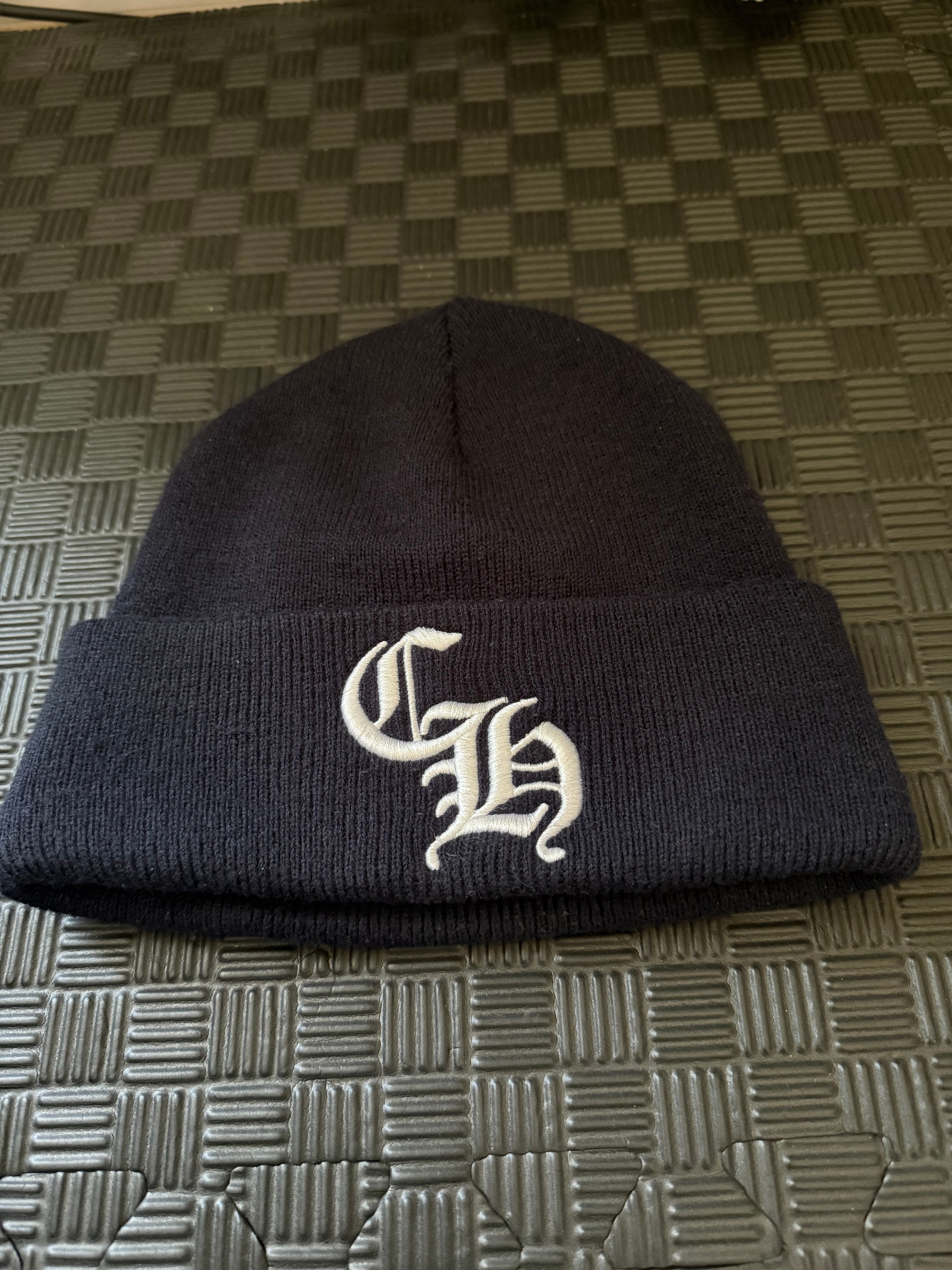 Chrome Hearts Wool Watch Cap Acrylic CH Logo Embroidery Beanie "Navy"
