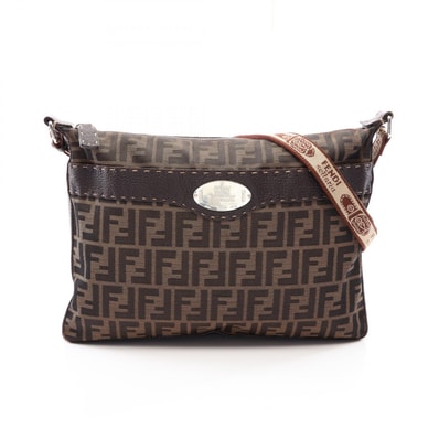 フェンディ FENDI セレリア ズッカ ショルダーバッグ バッグ キャンバス レザー レディース ブラウン系 【中古】