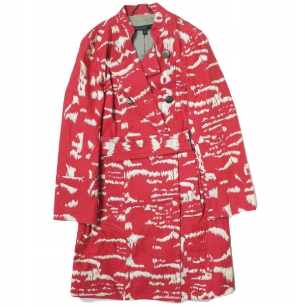 MARC BY MARC JACOBS マークバイマークジェイコブス コットンストレッチ スタンドカラートレンチコート 6793123808E XS レッド アウター g11986