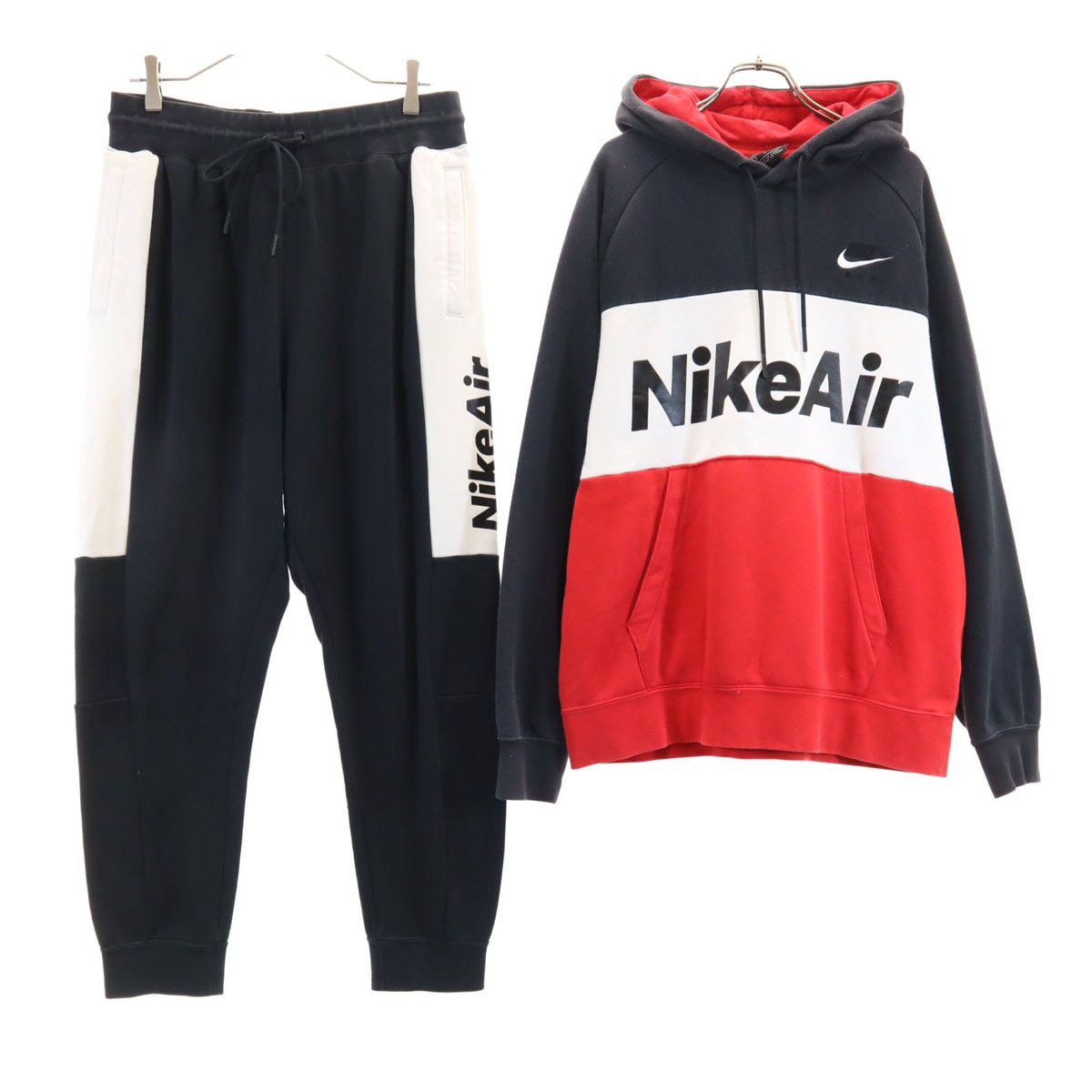NIKE ナイキ 長袖 スウェットパーカー 上下セットアップ L/XL ブラック