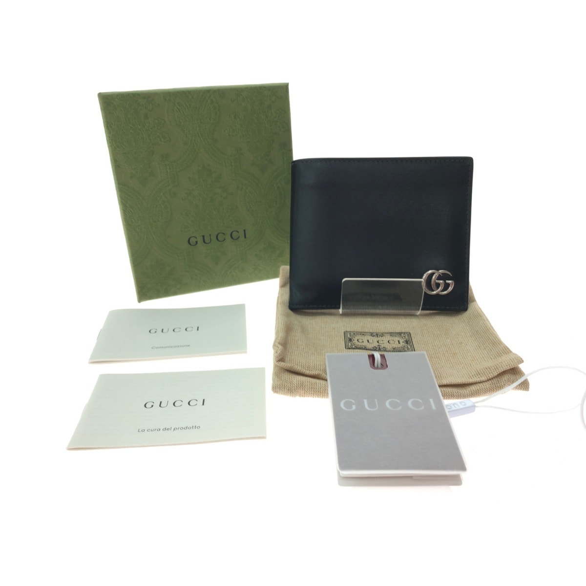 ▼▼GUCCI グッチ メンズ 二つ折り財布 GGマーモント レザー 428725 ブラック