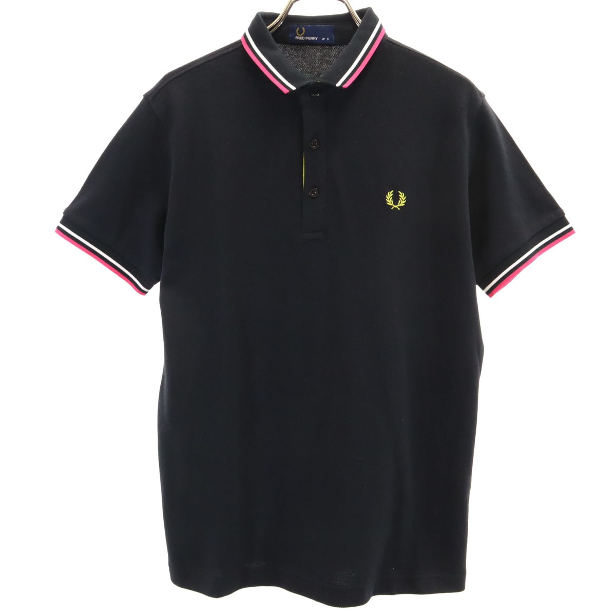 FRED PERRY フレッドペリー 半袖 ポロシャツ S ブラック 鹿の子地