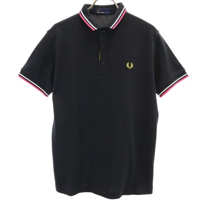 FRED PERRY フレッドペリー 半袖 ポロシャツ S ブラック 鹿の子地