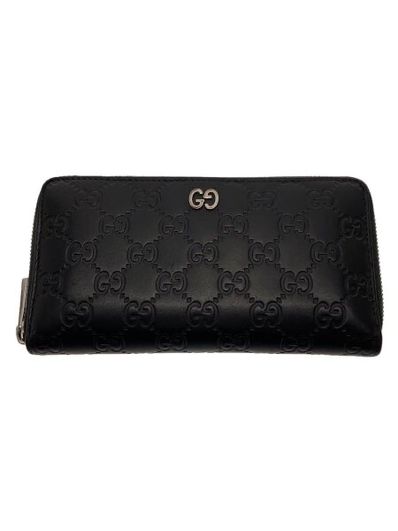 GUCCI Signature Leather Zip Around Wallet "Black"