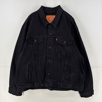 古着 リーバイス Levi's デニム ジャケット デニム トラッカージャケット 大きいサイズ ジージャン 2XL ブラック メンズ