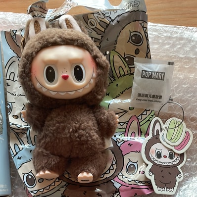 POP MART THE MONSTERS (LABUBU) Exciting Macaron Plush Series CHESTNUT COCOA (Secret)