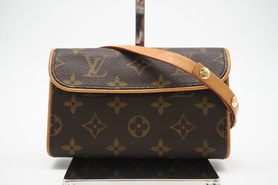 LOUIS VUITTON ルイ・ヴィトン モノグラム ポシェットフロランティーヌ M51855 ポーチ ブラウン コーティングキャンバス レディース