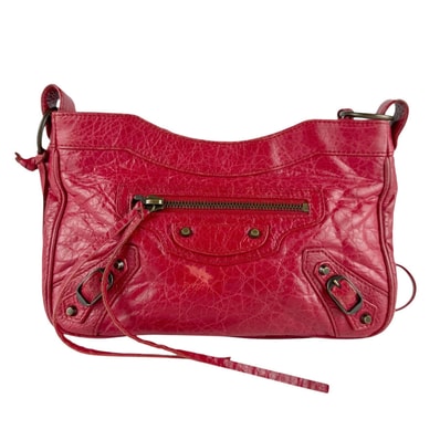 バレンシアガ BALENCIAGA 斜め掛けショルダーバッグ ザ ヒップ レザー レッド レディース【中古】 z9328