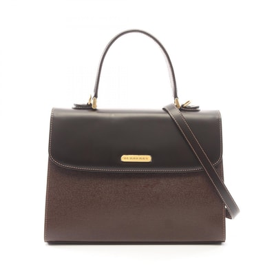 バーバリー BURBERRY 2WAY ハンドバッグ バッグ レザー レディース ブラウン系 【中古】