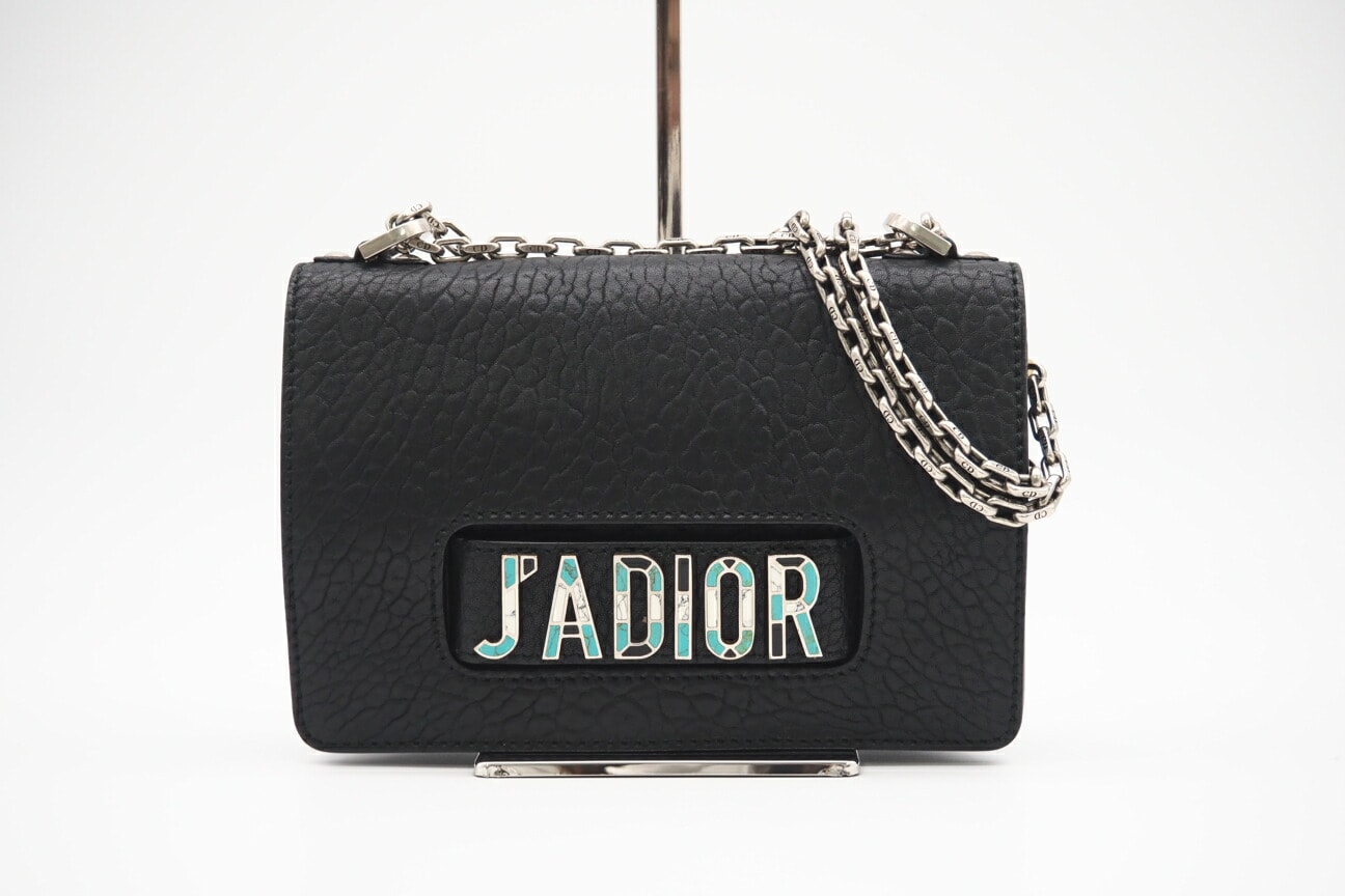 Dior ディオール ジャディオール レザー モザイクロゴ フラップチェーンバッグ M9000 VQAM ショルダーバッグ ブラック ブルー ホワイト レザー レディース