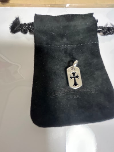 Chrome Hearts Dog Tag Tiny Cut Out Cross "Silver"