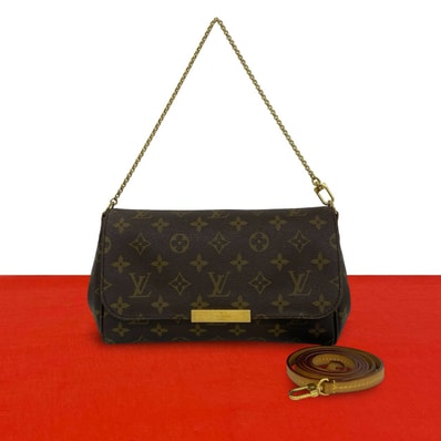 LOUIS VUITTON ルイヴィトン フェイバリット MM レザー PVC ショルダーバッグ ブラウン
32929