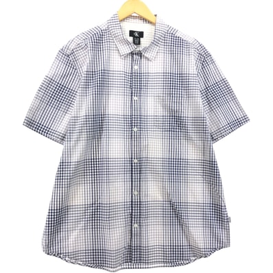 古着 90年代~ カルバンクライン Calvin klein 半袖 コットン チェックシャツ メンズXL相当 ヴィンテージ/eaa562616