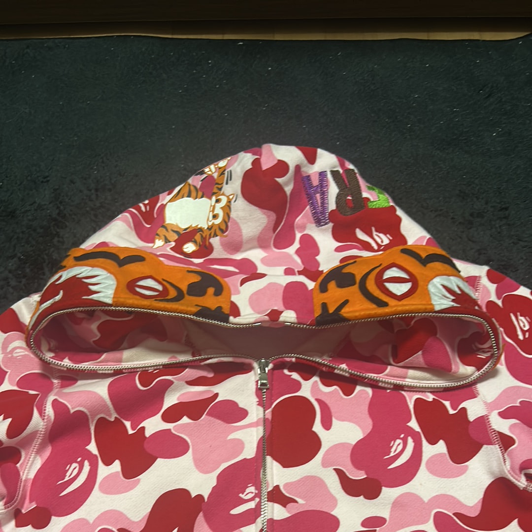 A BATHING APE Big ABC Camo Shark Full Zip Hoodie "Pink"