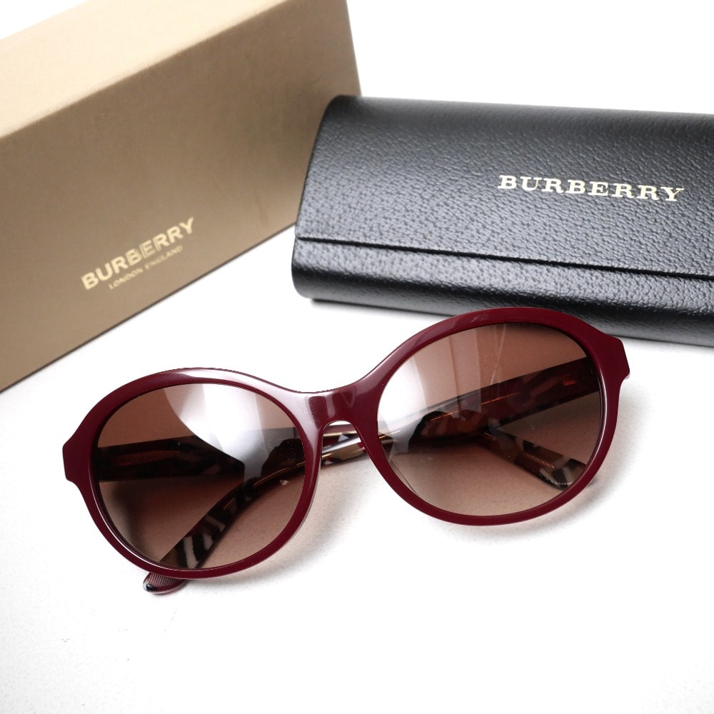 ■美品■BURBERRY バーバリー サングラス サイズ58□17 140 オーバル グラデーションレンズ ブランド古着【中古】20261007/RB1176