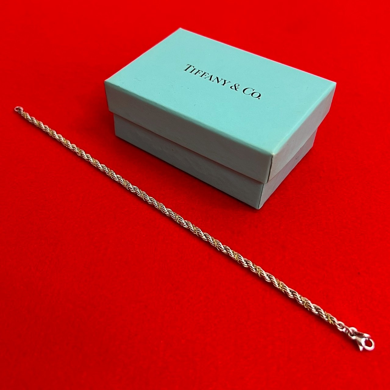 TIFFANY&Co. ティファニー コンビ ツイスト チェーン ブレスレット シルバー925 K18イエローゴールド ブレスレット シルバー
 25903