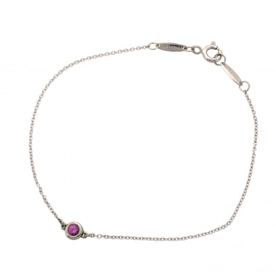 ★最終価格★SALE【6jcb0821-k】ティファニー ブレスレット バイザヤード シルバー925 ピンクサファイア【中古】レディース