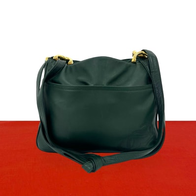 LOEWE ロエベ アナグラム レザー ショルダーバッグ グリーン
13503