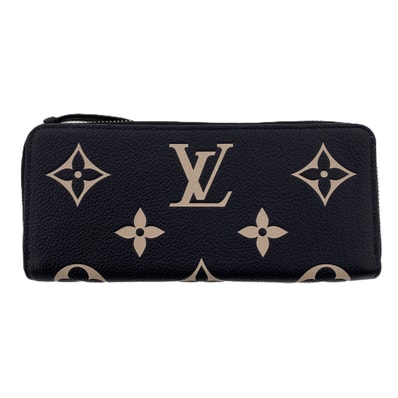LOUIS VUITTON ルイ・ヴィトン ポルトフォイユ クレマンス 長財布 M82338 モノグラムアンプラント ブラック レディース【中古】