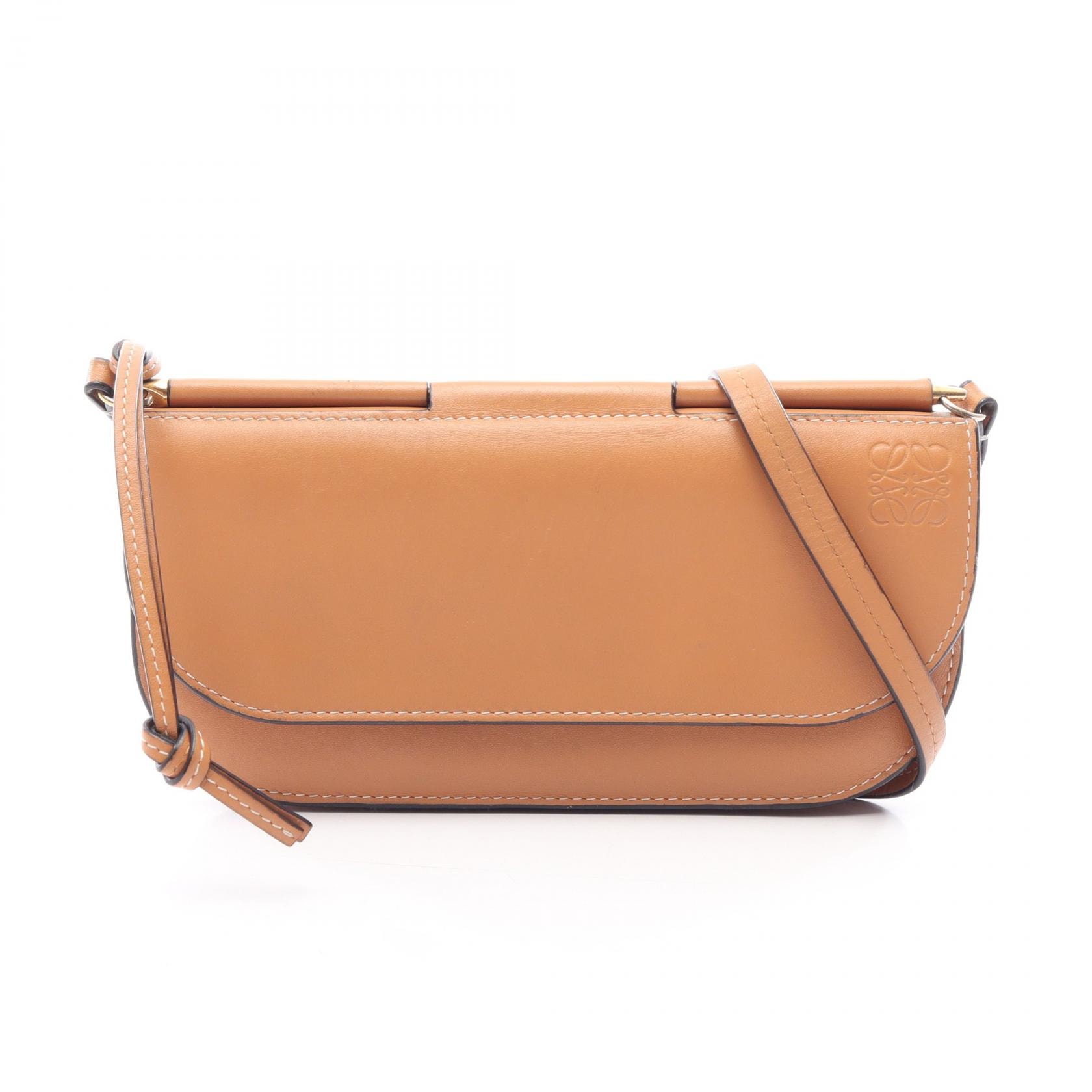 ロエベ LOEWE ゲート ポシェットウォレット ショルダーバッグ バッグ レザー レディース ブラウン系 【中古】
