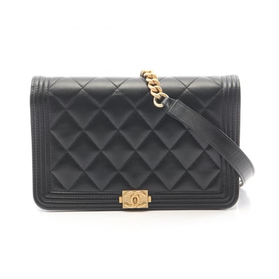 シャネル CHANEL ボーイシャネル ショルダーバッグ バッグ ラムスキン(羊革) レディース ブラック系 A81969 【中古】