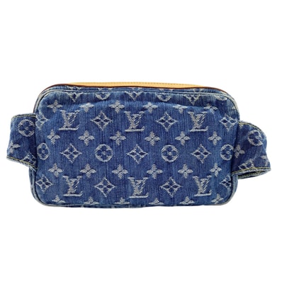 ヴィトン LV モノグラム・デニム バムバッグ ショルダーバッグ【中古】