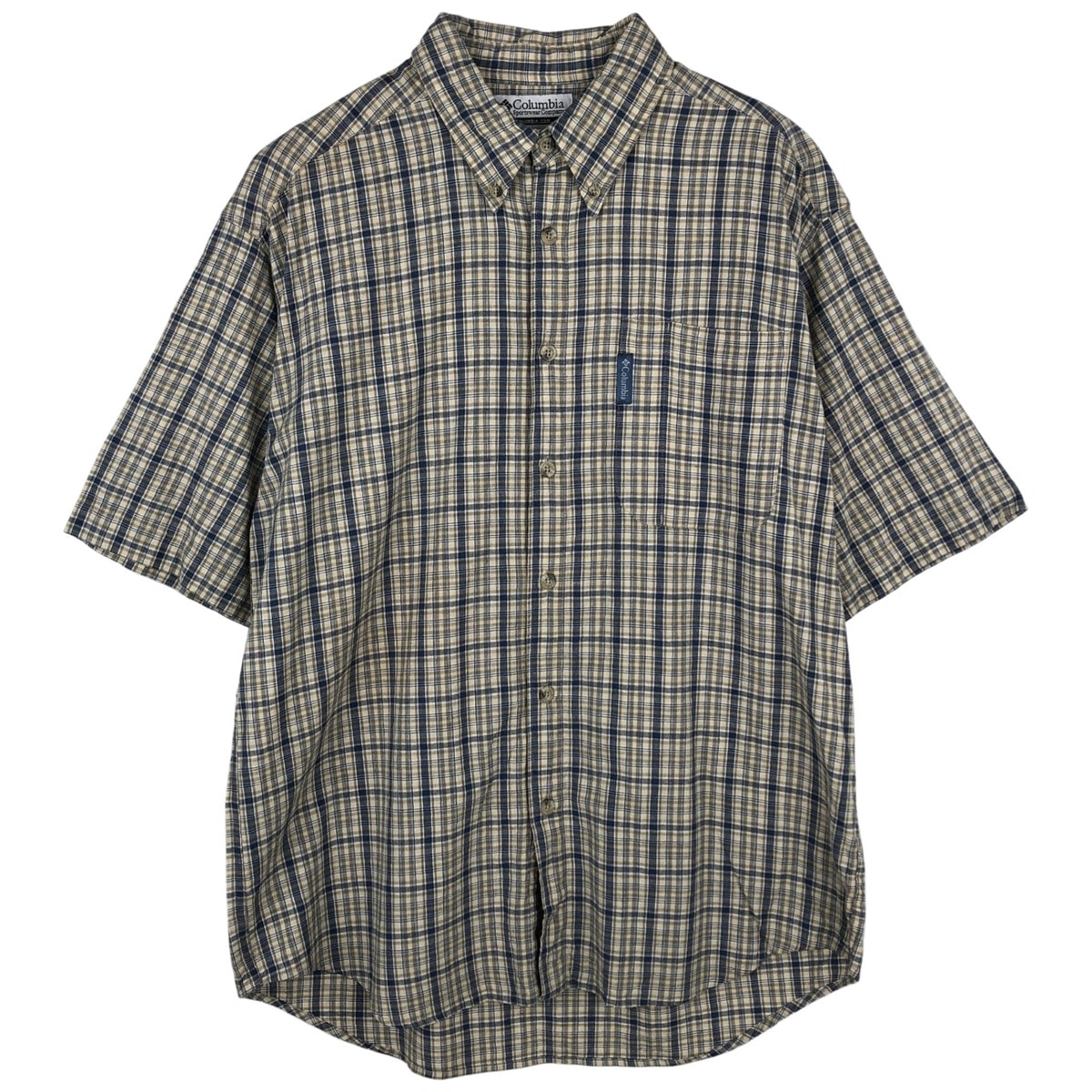 古着 00年代 コロンビア Columbia 半袖 ボタンダウン チェックシャツ メンズM相当/rab182169