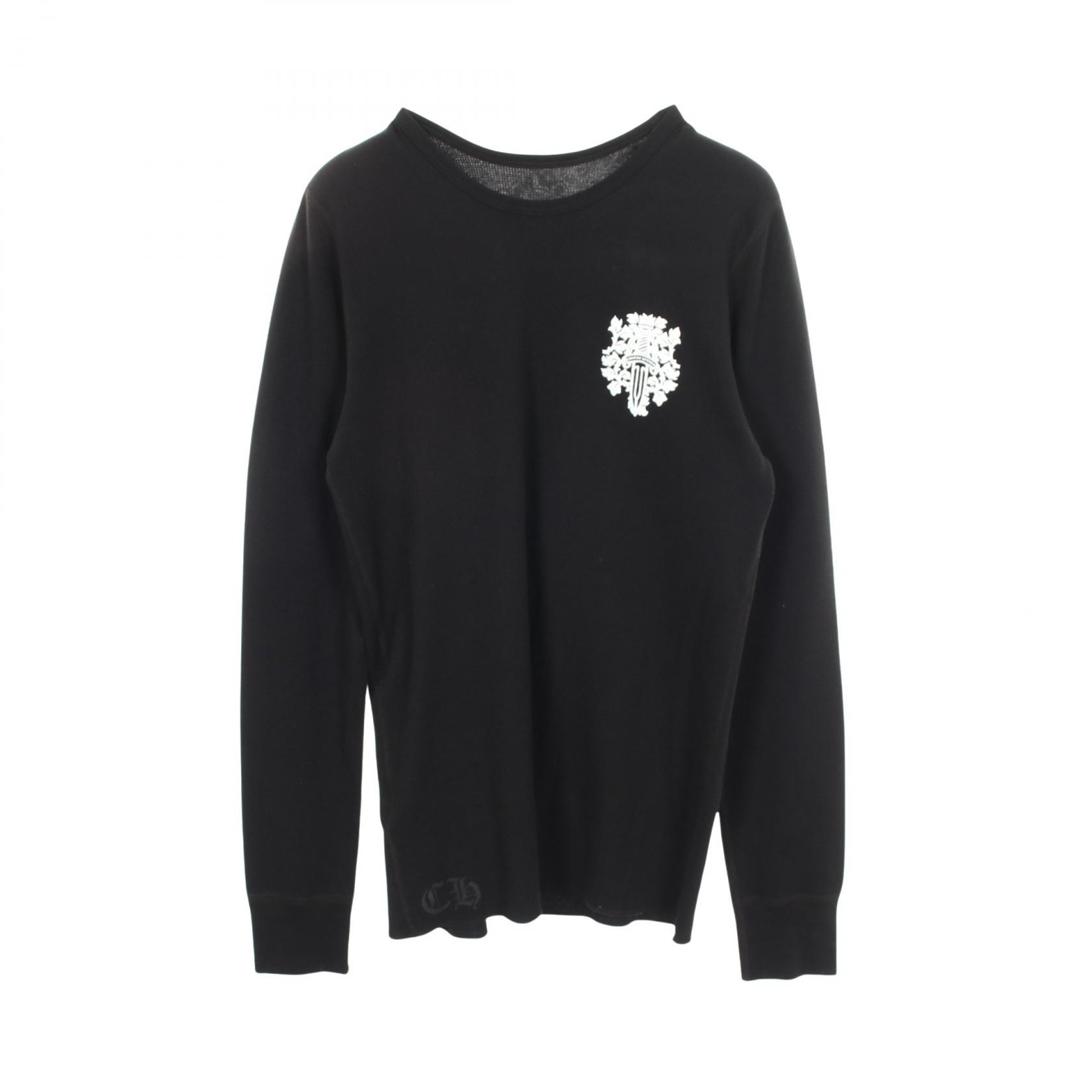 クロムハーツ CHROME HEARTS ダガー バックプリント ワッフル 長袖Tシャツ 衣料品 トップス コットン ポリエステル メンズ ブラック系 【中古】