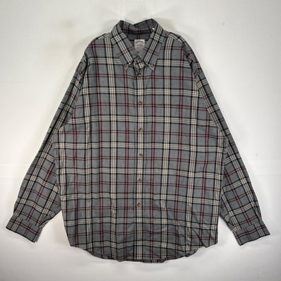 古着 ブルックスブラザーズ Brooks Brothers 長袖シャツ ボタンダウン MADISON L グレー系 チェック メンズ