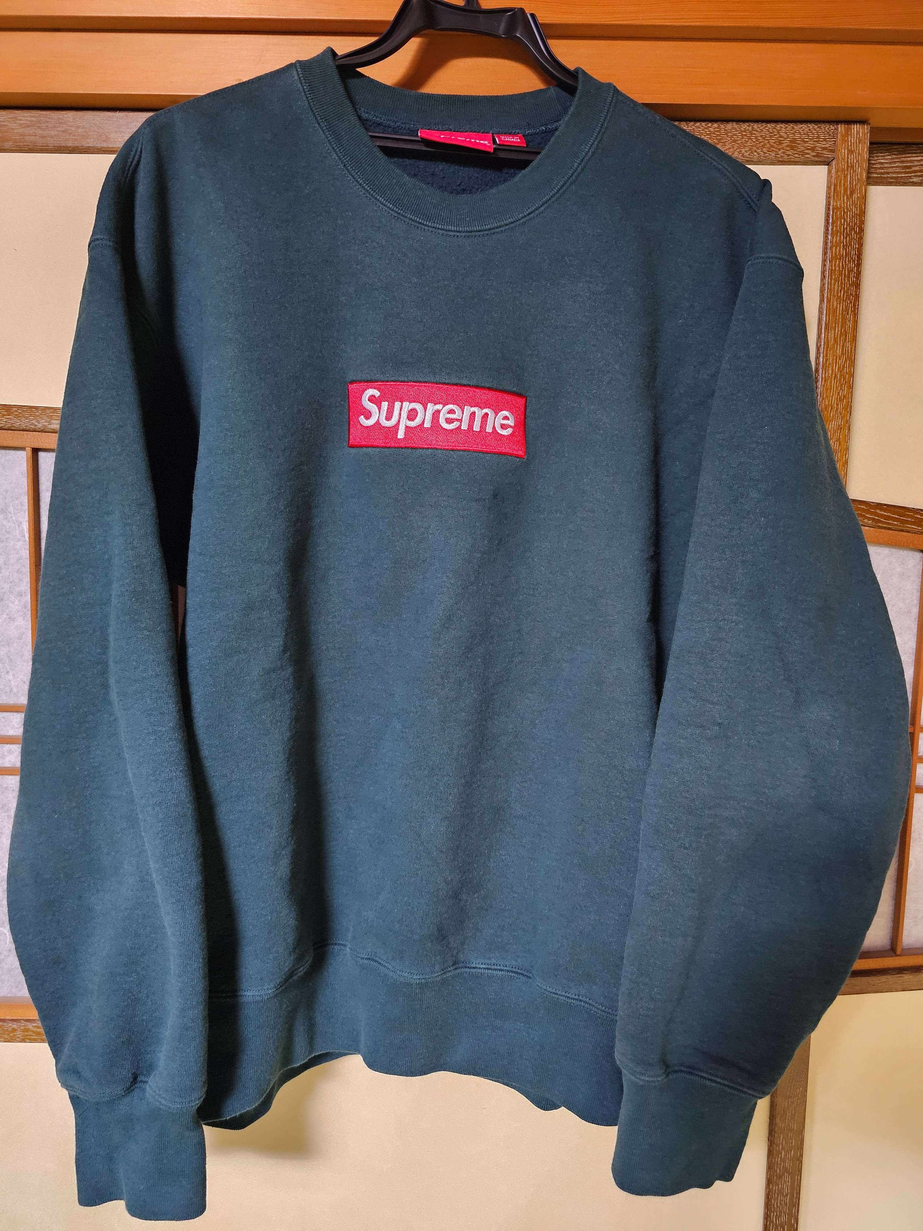 Supreme Box Logo Crewneck "Dark Pine" (22FW)
