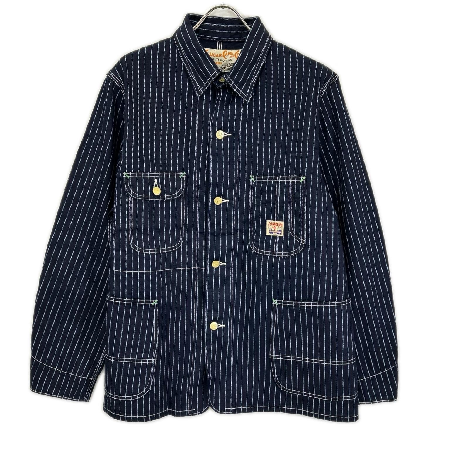 シュガーケーン SC15658 インディゴ 9oz. WABASH STRIPE WORK COAT/ウォバッシュストライプ ワークコート
