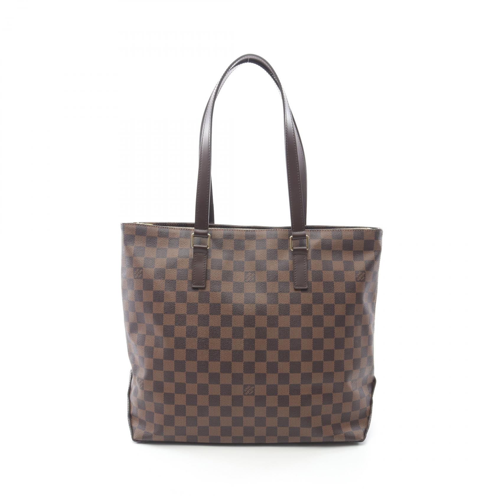 ルイ・ヴィトン LOUIS VUITTON カバメゾ トートバッグ バッグ PVCコーティングキャンバス レザー ダミエ エベヌ レディース ブラウン系 N51152 【中古】