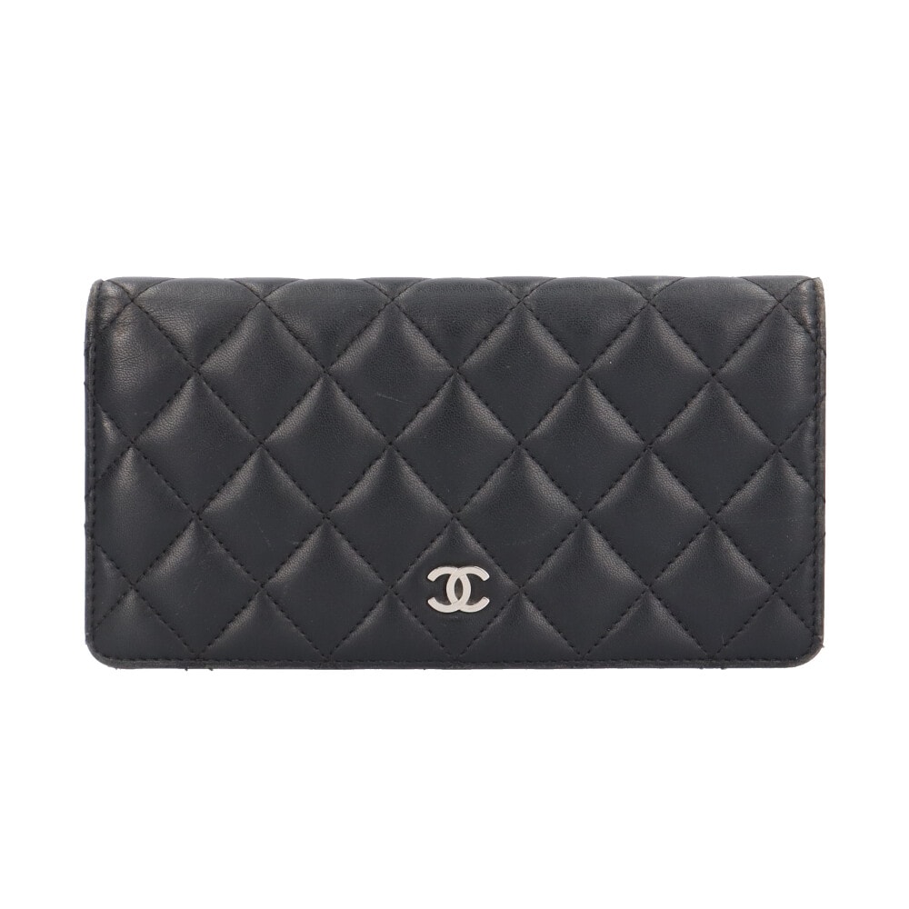 シャネル タイムレスクラシック ロング フラップ ウォレット マトラッセ 長財布 ラムスキン A31509 レディース CHANEL  中古