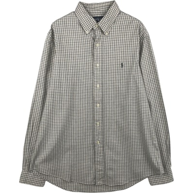 古着 ラルフローレン Ralph Lauren CUSTOM FIT ギンガムチェック 長袖 ボタンダウンチェックシャツ メンズL相当/eaa634817