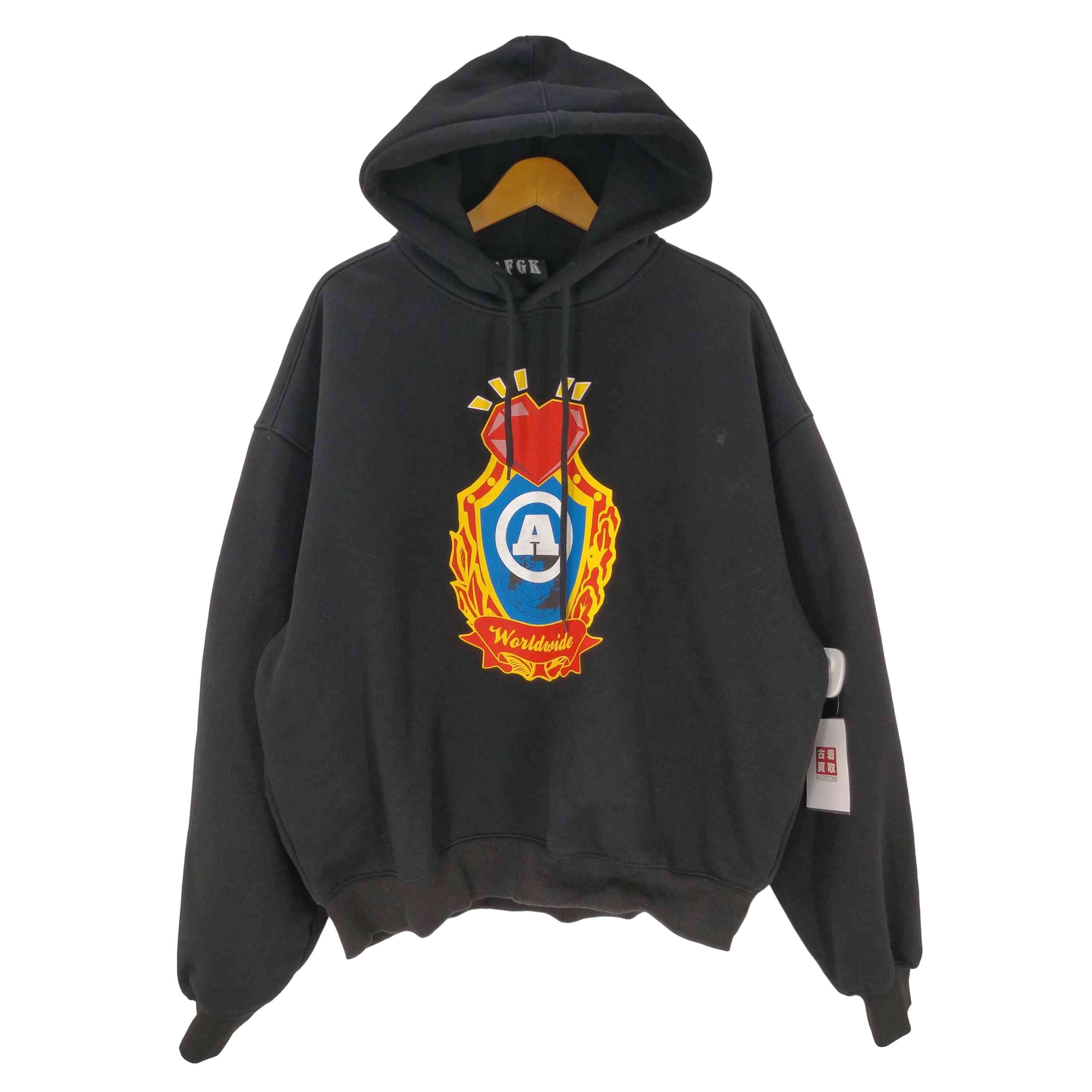AFGK グラフィック エンブレム 両面 プリント フーディー パーカー【1142235755184】