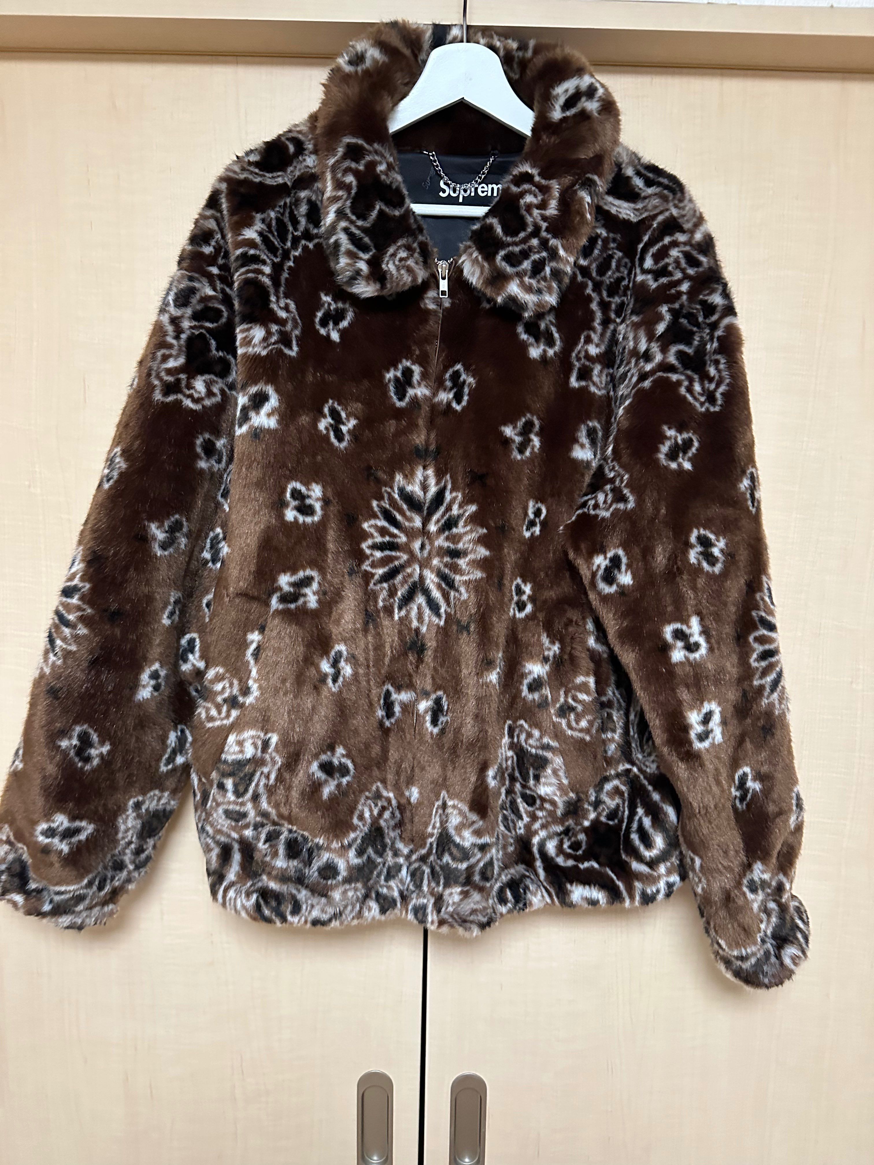 Supreme Bandana Faux Fur Bomber Jacket "Brown"