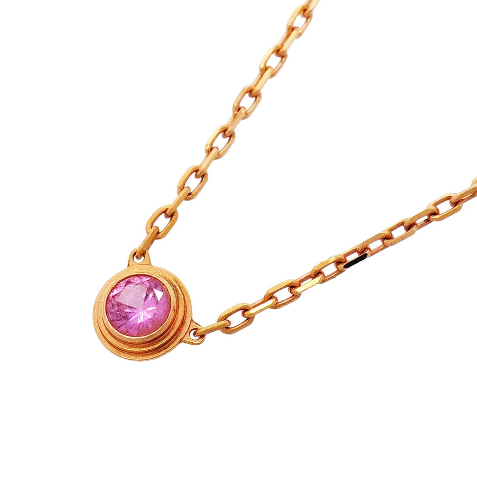 ★最終価格【6jhb0571】カルティエ ネックレス ダムール K18PG ピンクゴールド ピンクサファイア【中古】レディース
