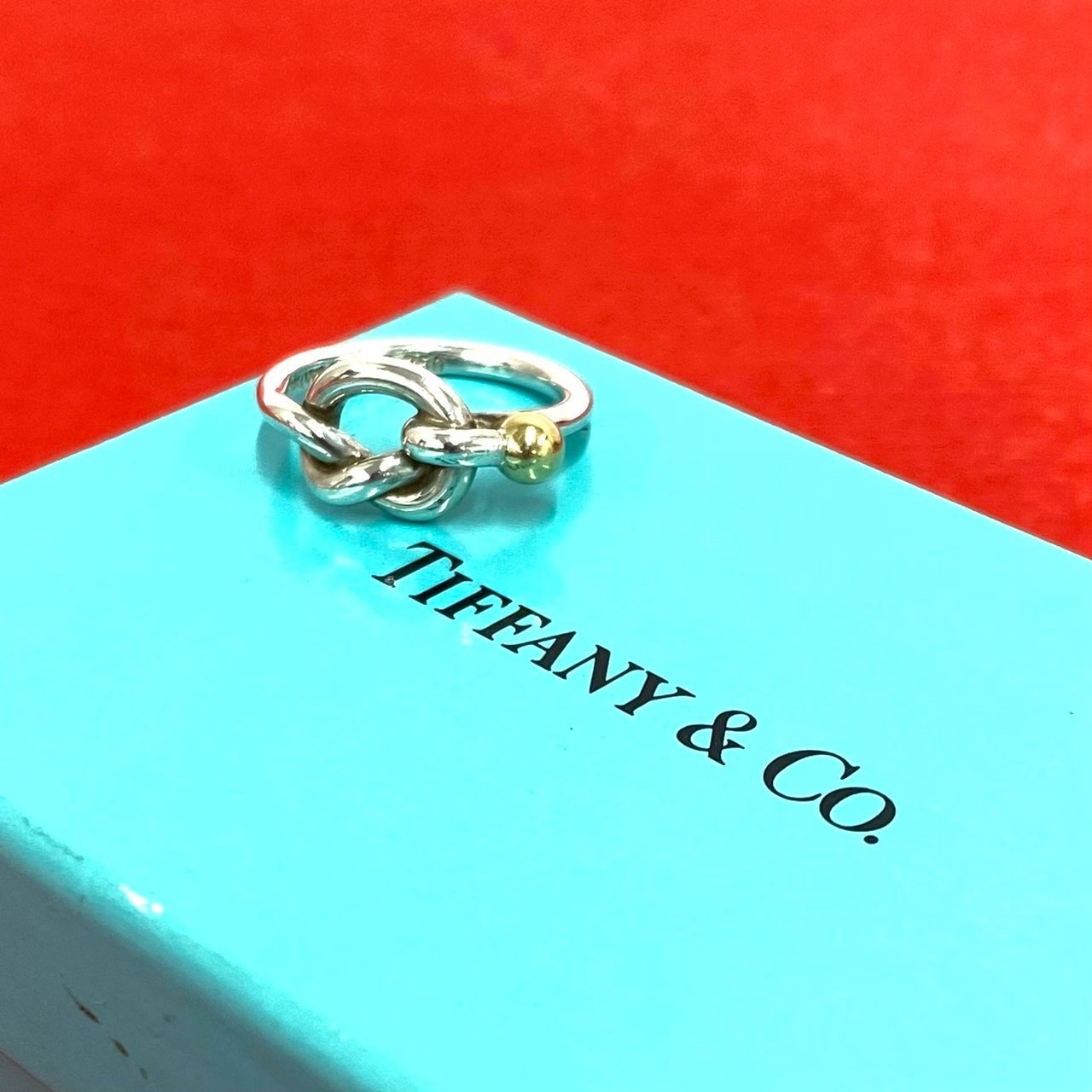 TIFFANY&Co. ティファニー ラブノット リング シルバー925 K18イエローゴールド リング・指輪 8号 シルバー
514-3