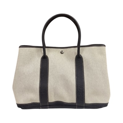エルメス ガーデンパーティPM トートバッグ トワルアッシュ ベージュ ユニセックス HERMES 中古