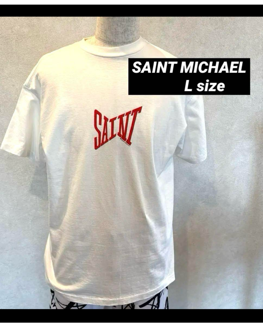 SAINT Mxxxxxx 24SS SS Tee / Ribon Saint "White/Red"