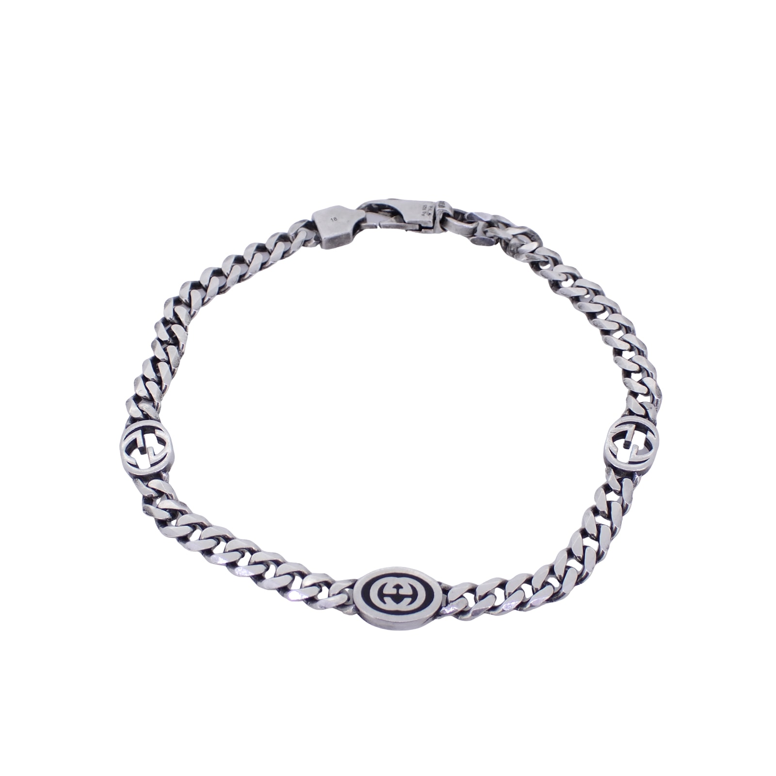 GUCCI グッチ  インターロッキングG チェーン SV925  678660  シルバー  メンズ ブレスレット