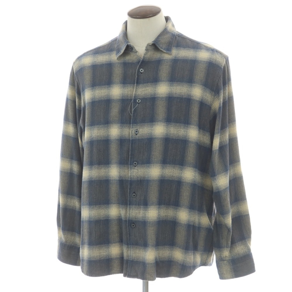 【中古】ユニフォームエクスペリメント uniform experiment コットン チェック カジュアルシャツ ベージュxグレー【サイズ4】【メンズ】