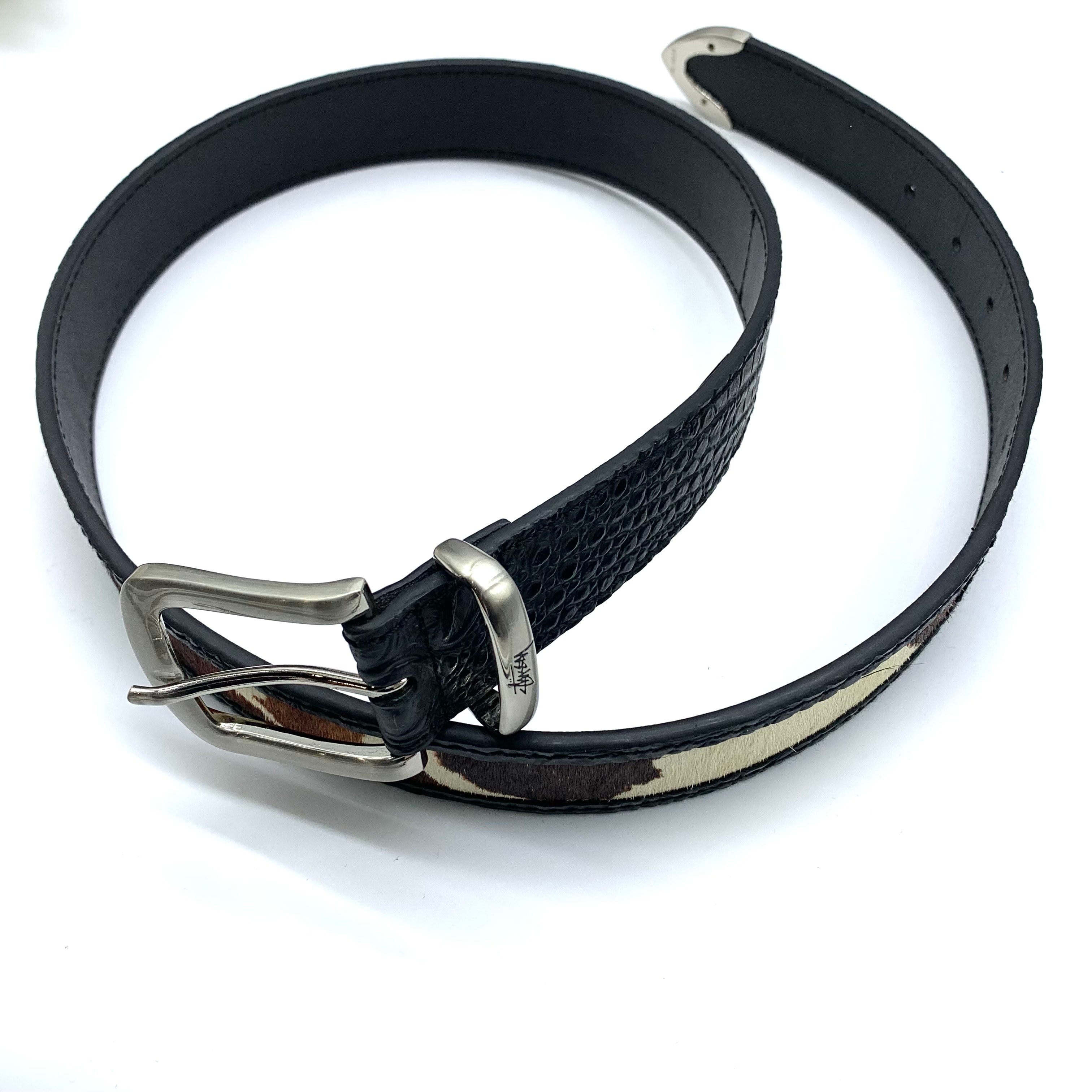 Stussy Leather Overlay Belt "Black"