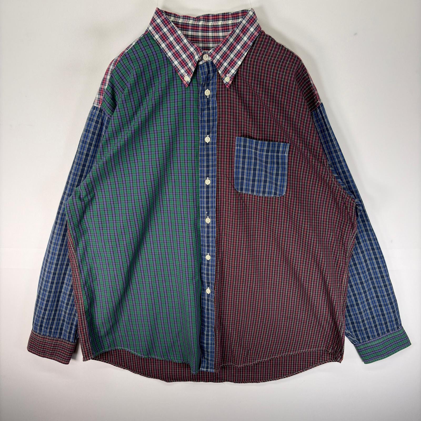 古着 ブルックスブラザーズ Brooks Brothers 長袖シャツ ボタンダウン クレイジーパターン XL マルチカラー チェック メンズ