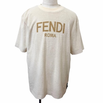 極美品 フェンディ 半袖Tシャツ ベージュ メンズ L FY0936