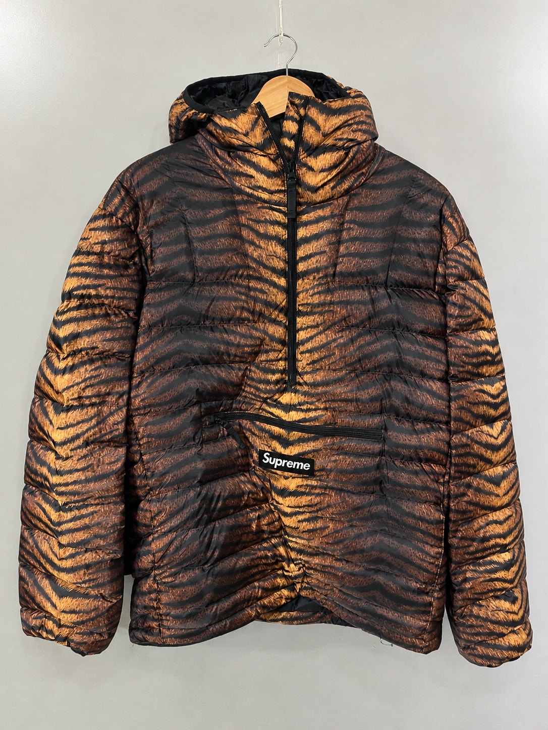 Supreme Micro Down Half Zip Hooded Pullover "Tiger"