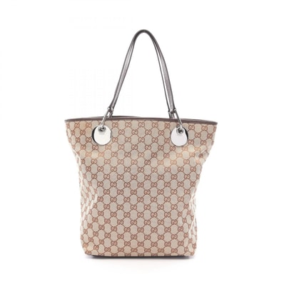 グッチ GUCCI エクリプス GGキャンバス トートバッグ バッグ キャンバス レザー レディース ベージュ系 / ブラウン系 120836 【中古】