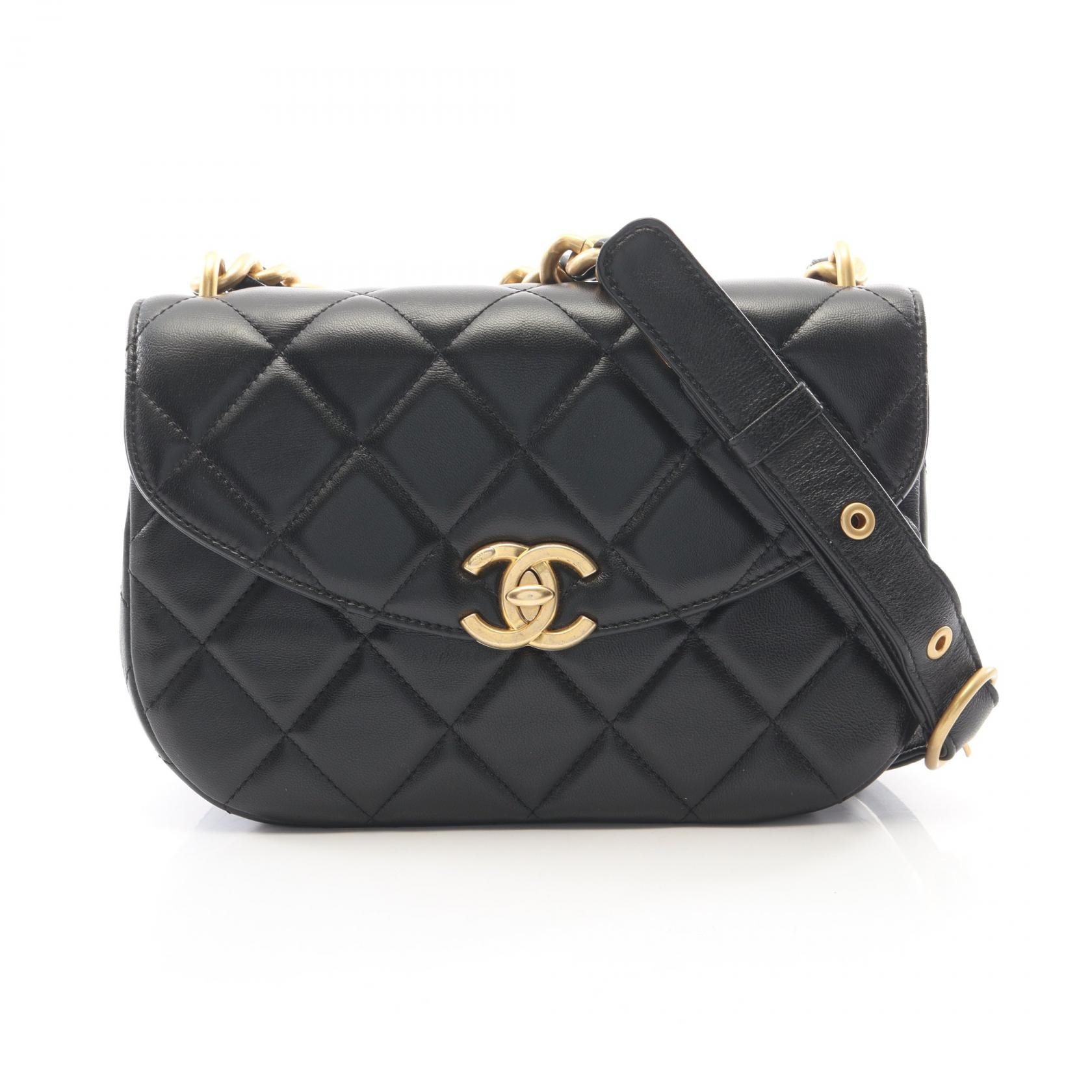 シャネル CHANEL マトラッセ ショルダーバッグ バッグ ラムスキン(羊革) レディース ブラック系 【中古】